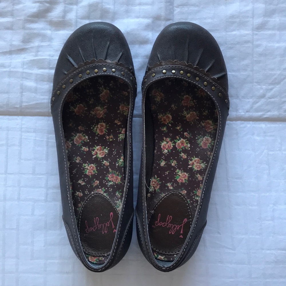 Ladies Jellypop brown flats